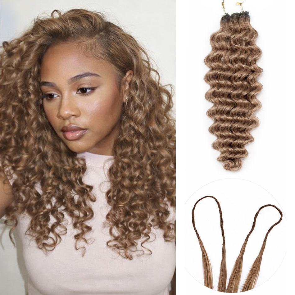 Hair Care Honey - Miel brun vague profonde Crochet Extensions