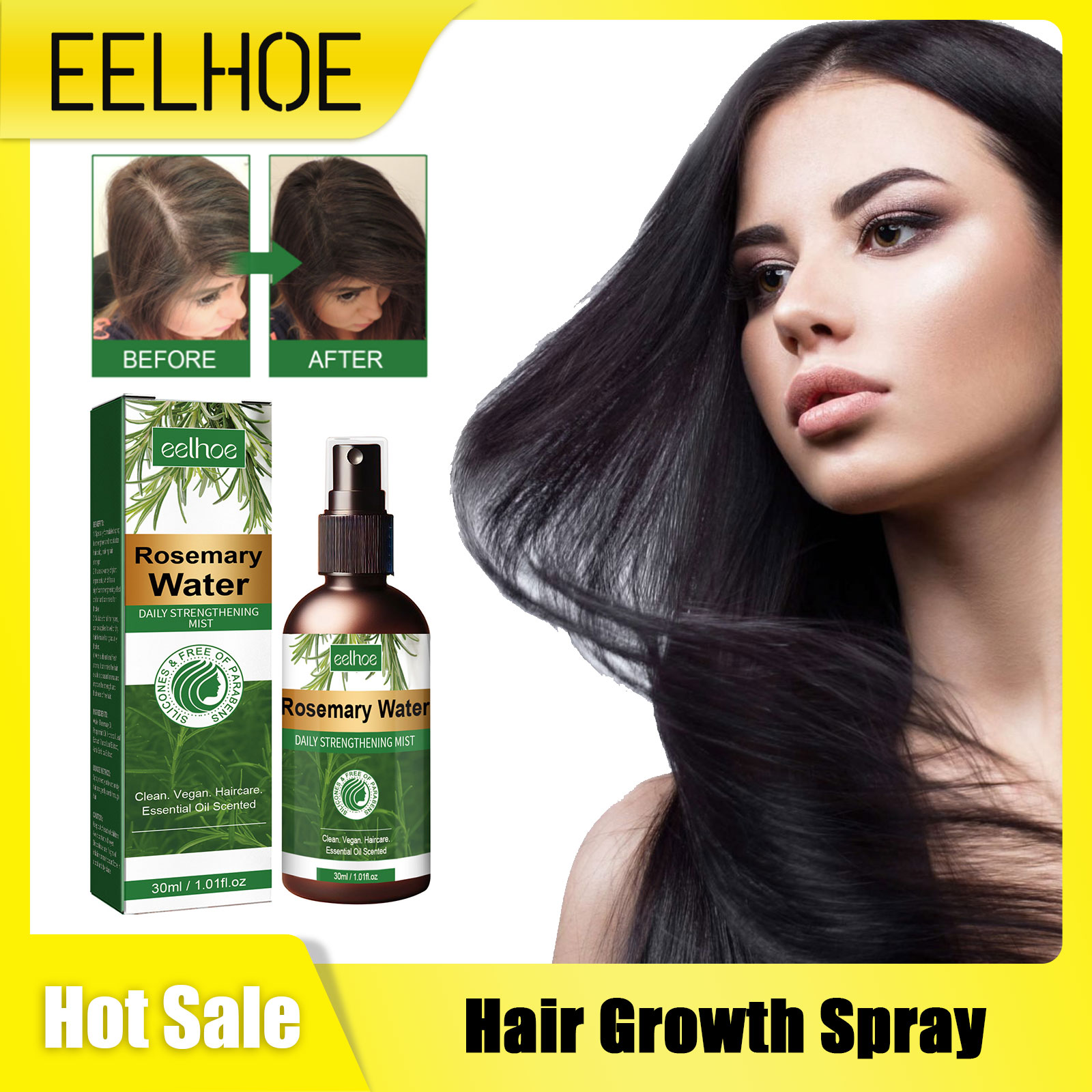 Hair Care For Hair Loss - Spray nourrissant au romarin pour cheveux,